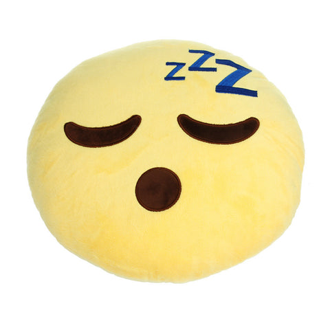 Soft Emoji Yellow Round Cushion